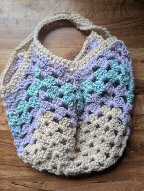 Small Crochet Granny Square Tote